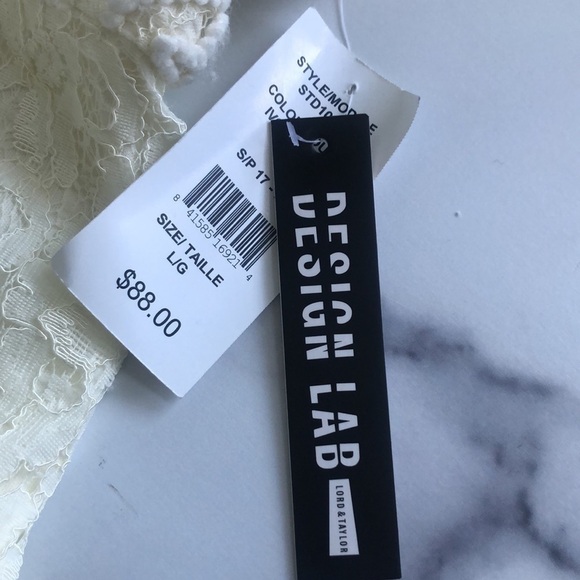 Lord & Taylor Design Lab Lace Dress Ivory Size Large NWT - Picture 7 of 15